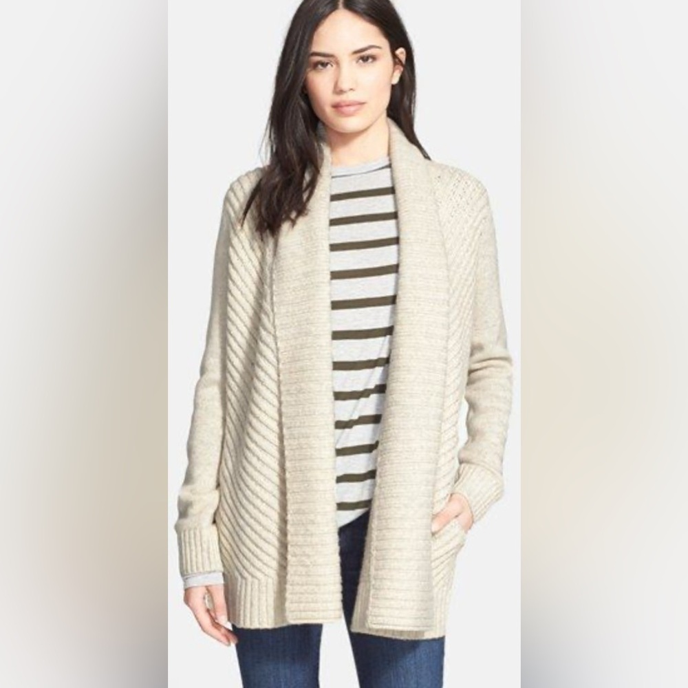 Vince Chevron Shawl Cardigan